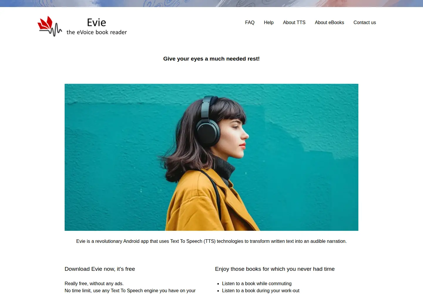 Captured homepage of evoicereader.com in the current scan