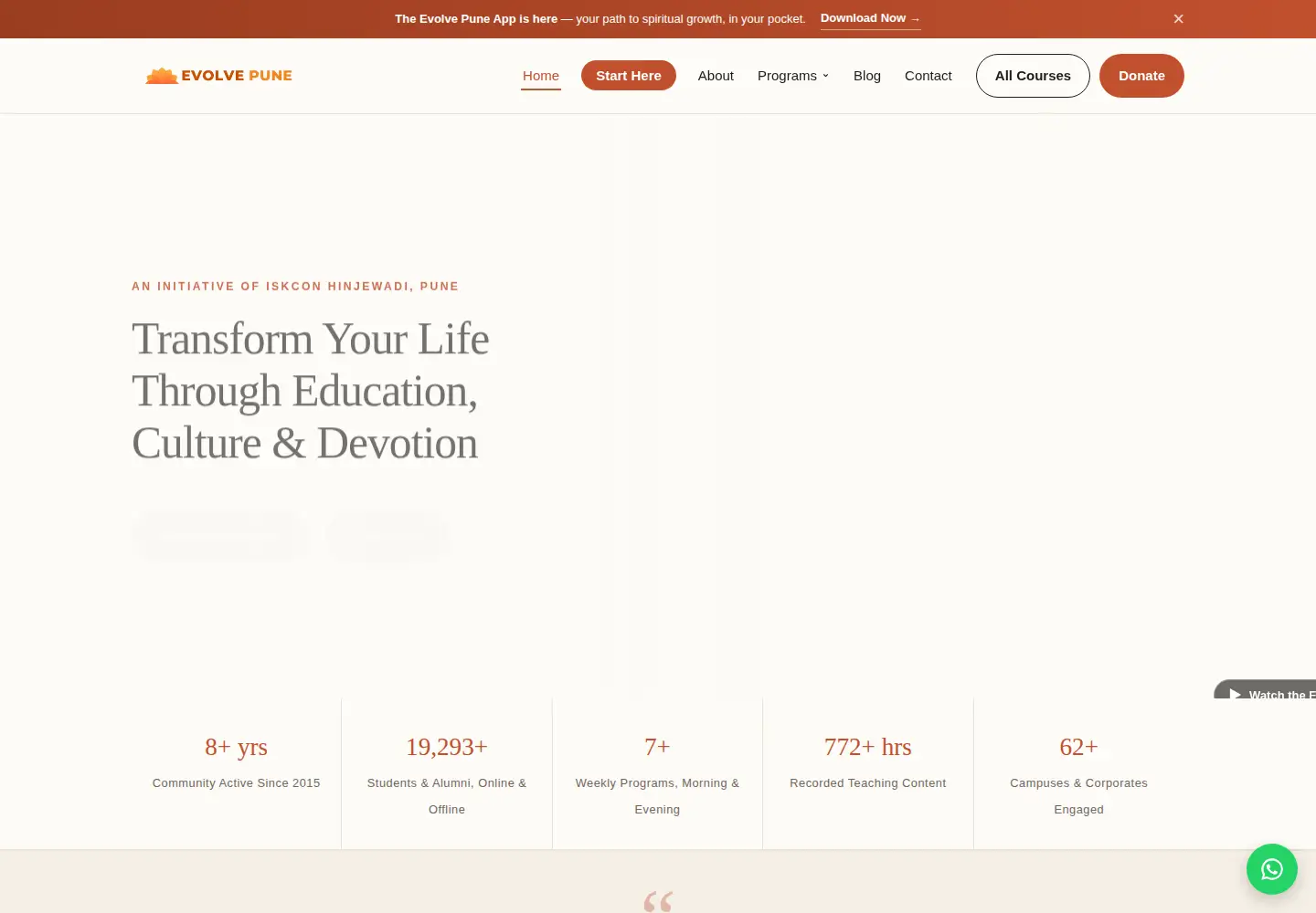 Captured homepage of evolvepune.com in the current scan