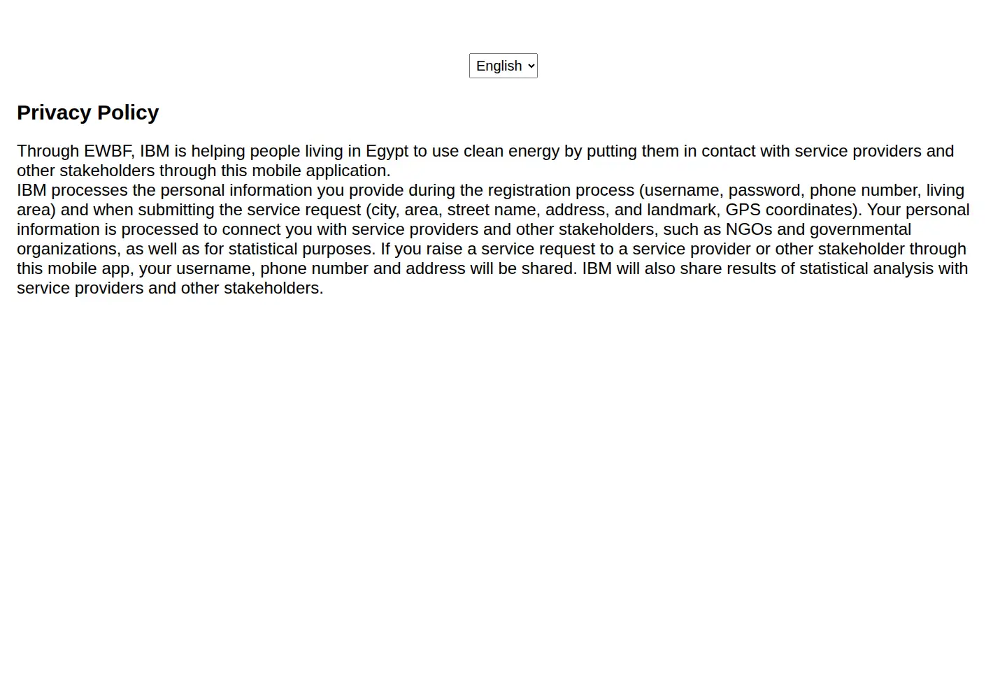 Captured homepage of ewbf-energy.com in the current scan
