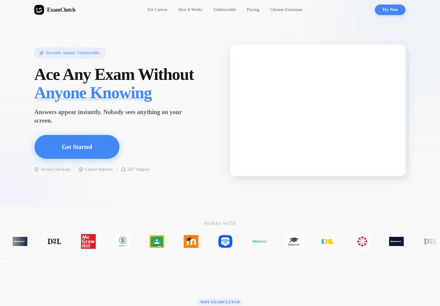 Screenshot of examclutch.com