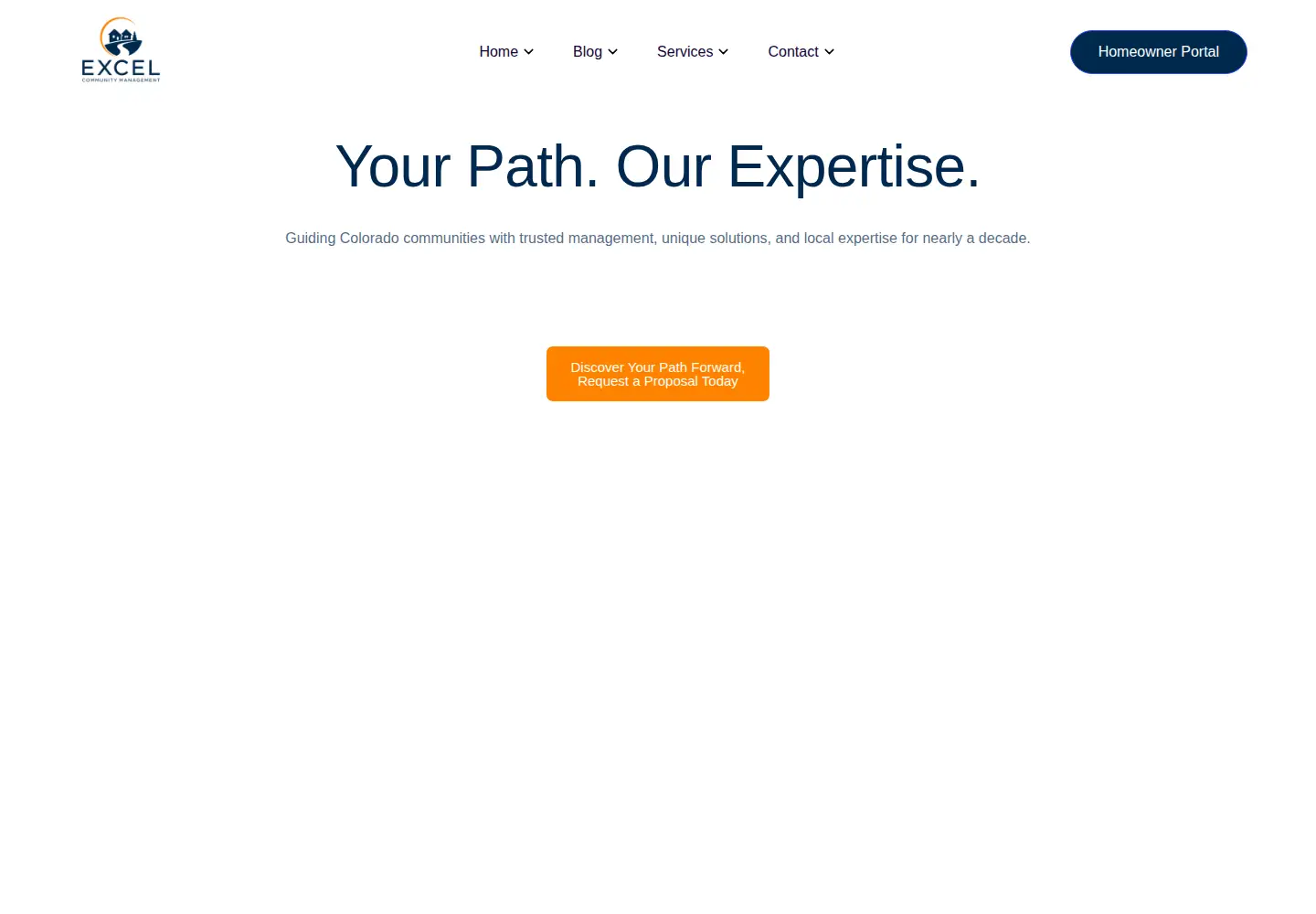 Captured homepage of excelhoa.com in the current scan
