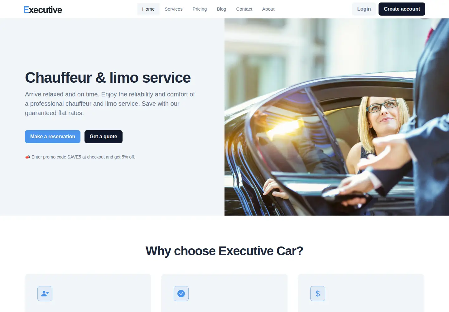 Screenshot of executivecar.com
