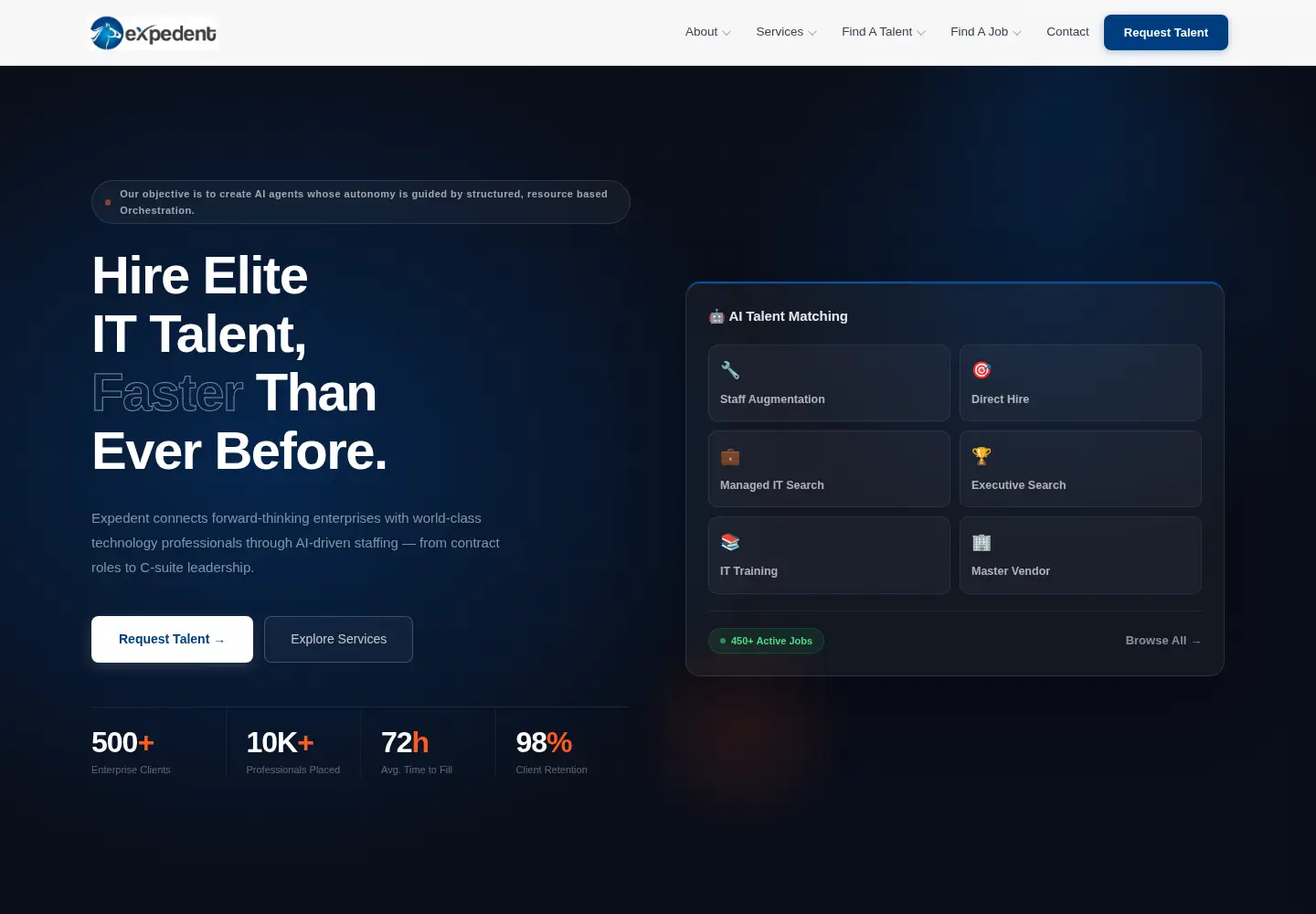 Screenshot of expedent.com