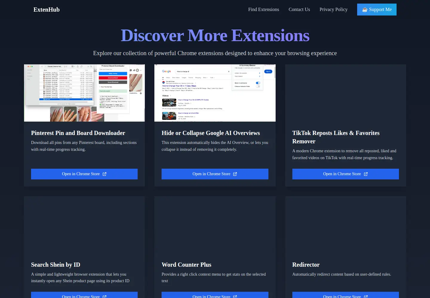 Screenshot of extenhub.com