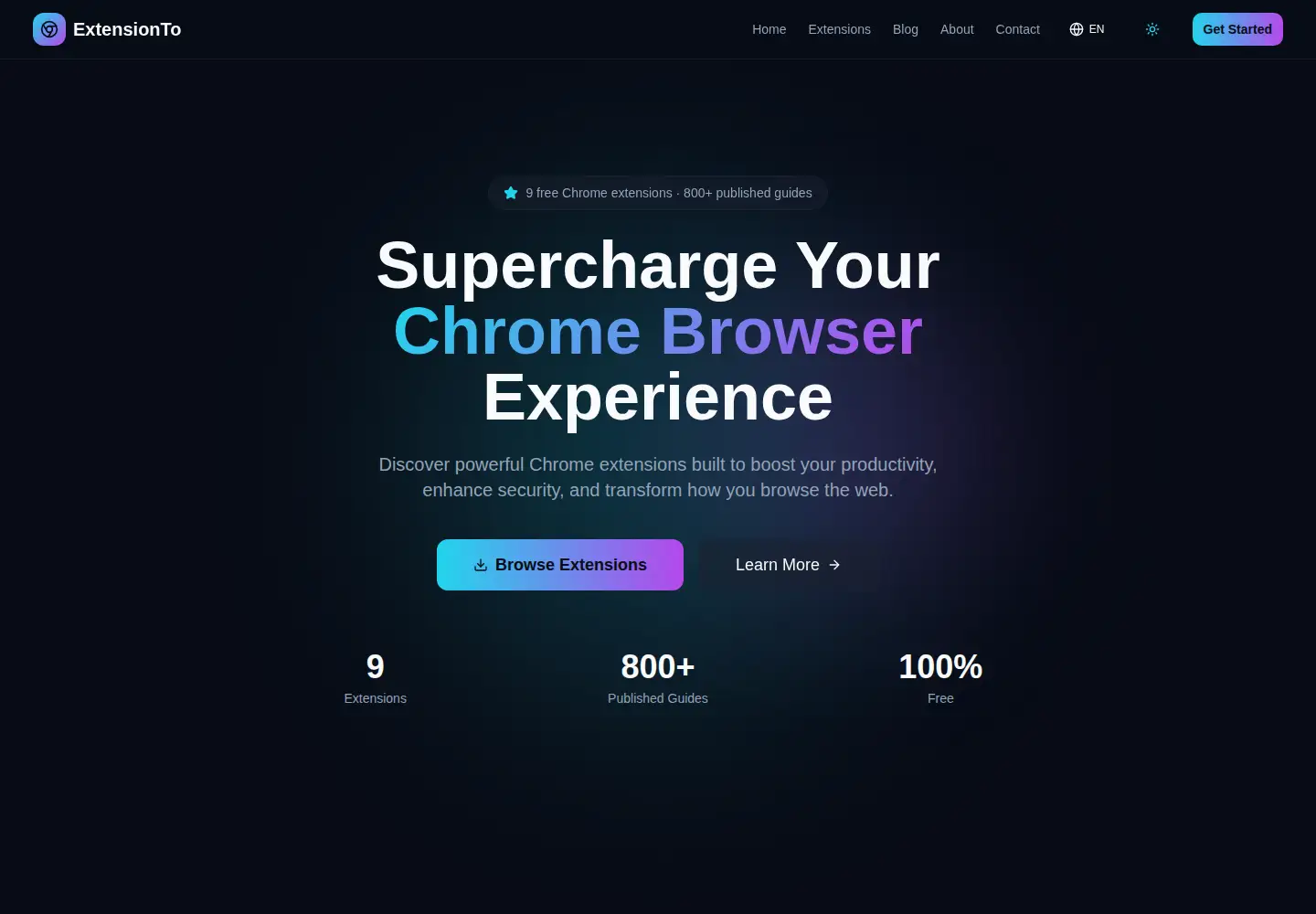 Screenshot of extensionto.com