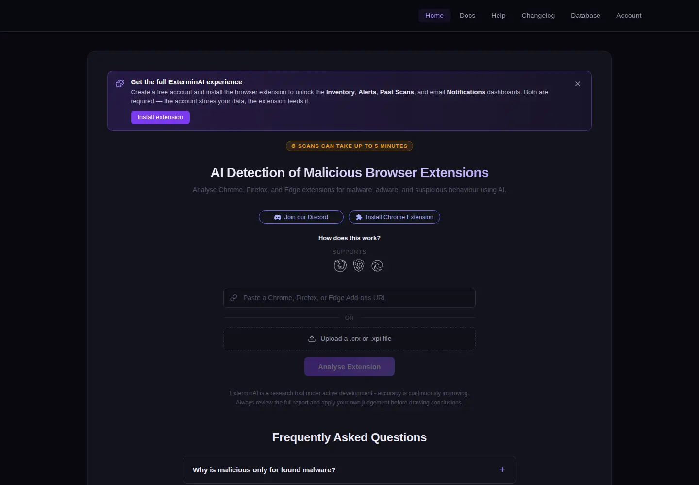 Screenshot of exterminai.com