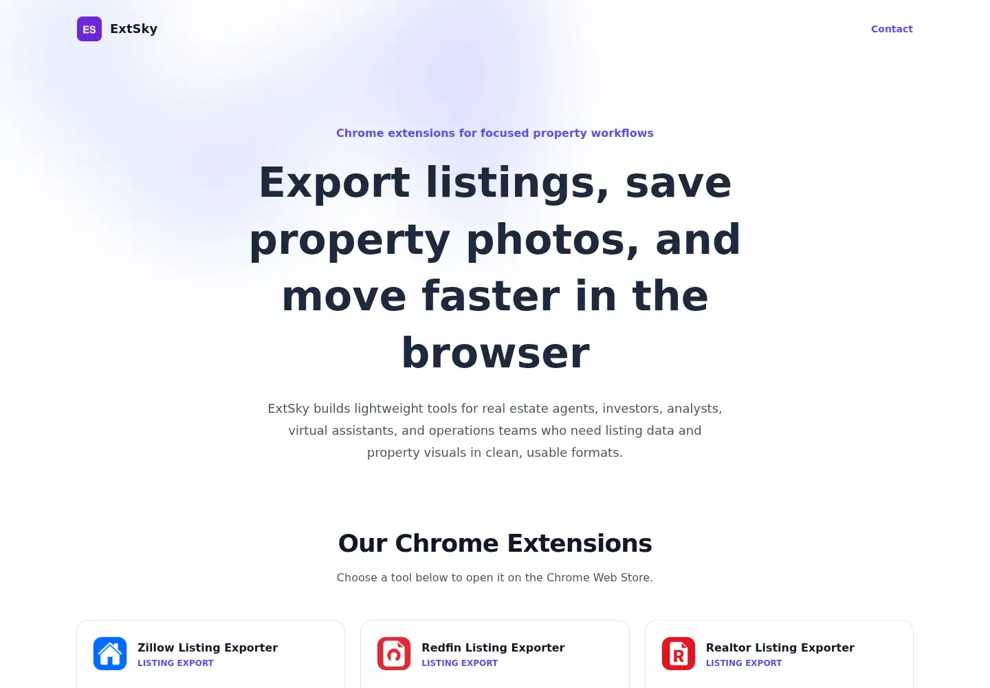 Screenshot of extsky.com
