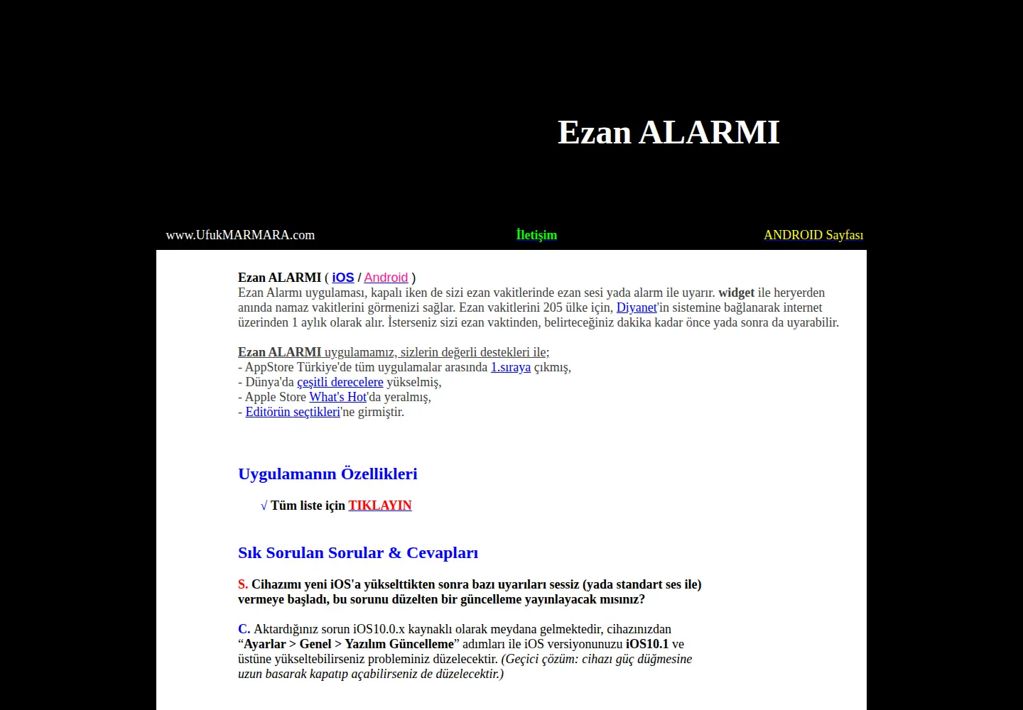 Screenshot of ezanalarmi.com