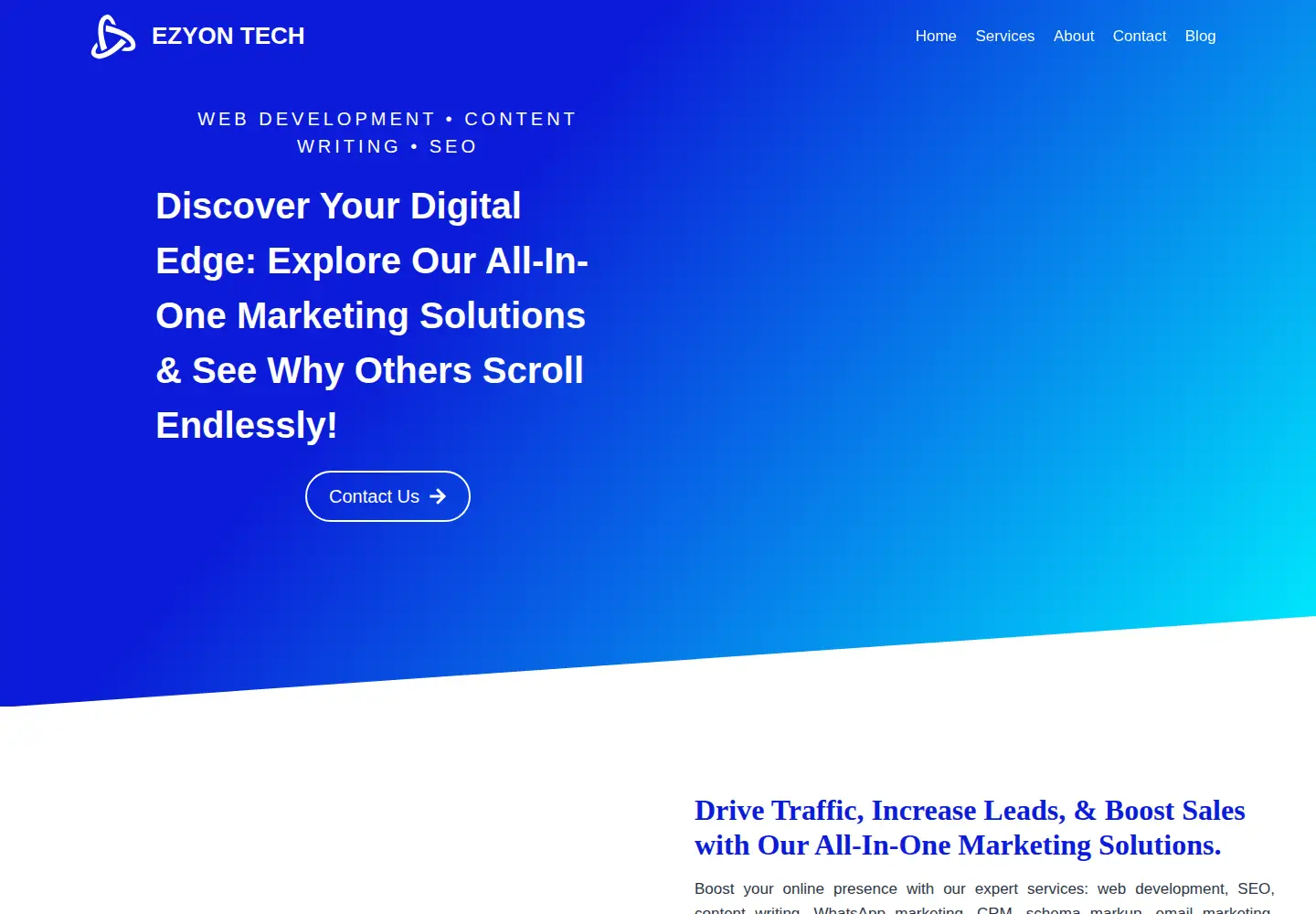 Captured homepage of ezyontech.com in the current scan