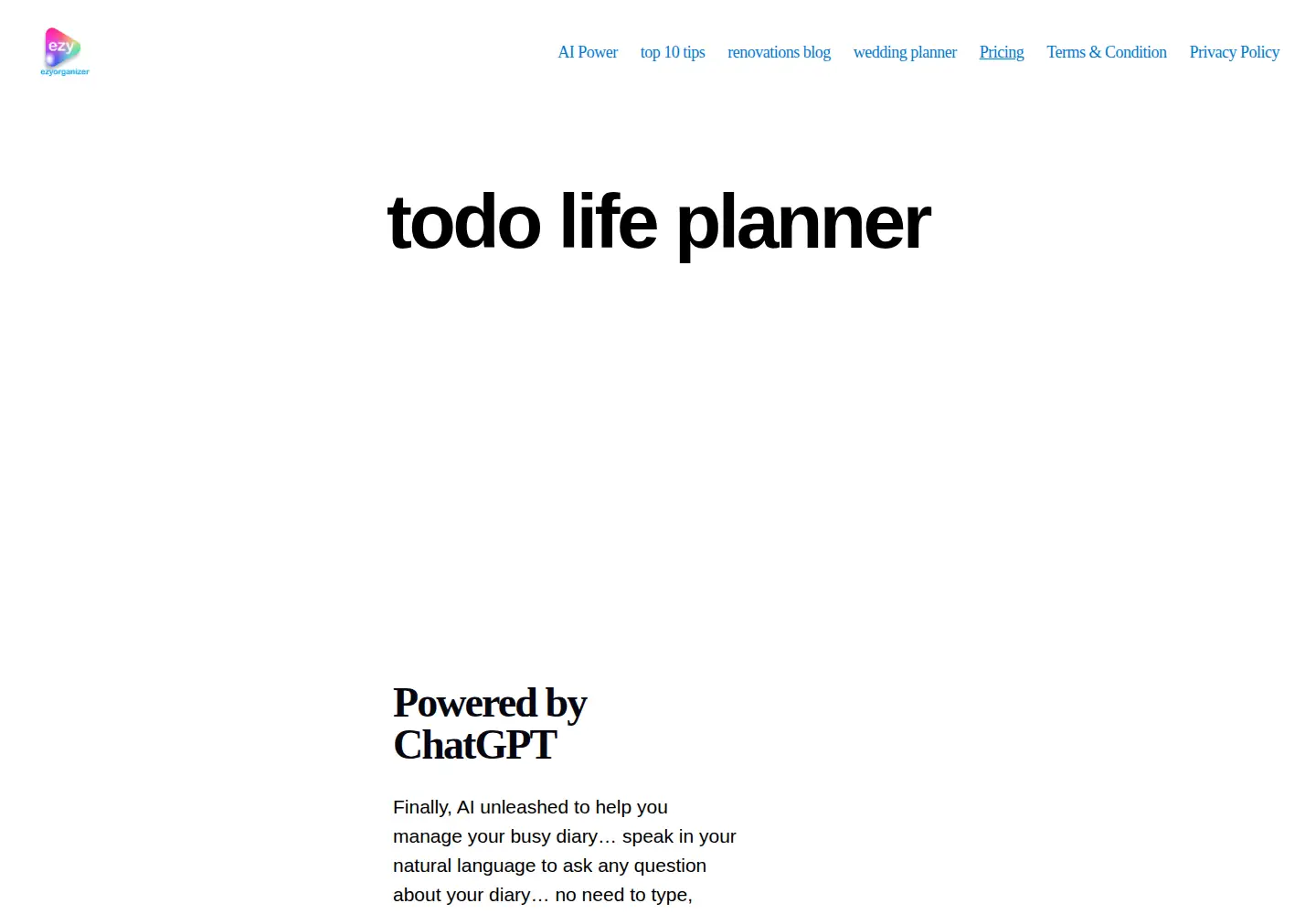 Screenshot of ezyorganizer.com