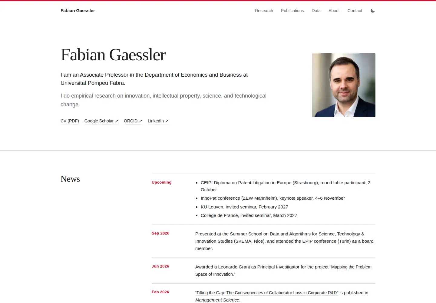 Screenshot of fabiangaessler.com
