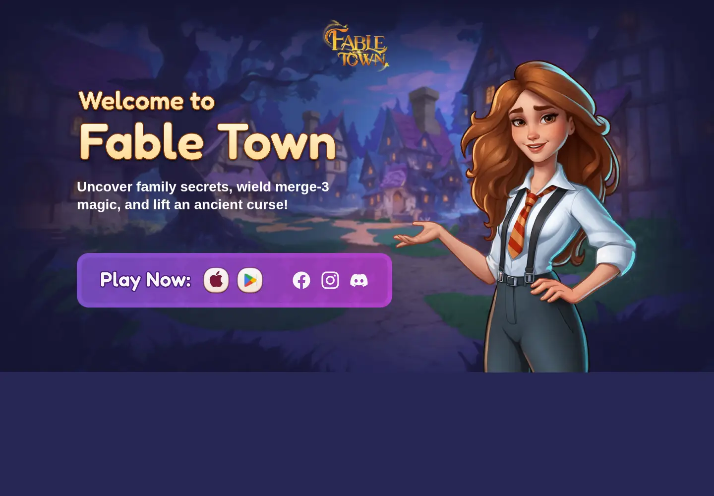 Captured homepage of fabletowngame.com in the current scan