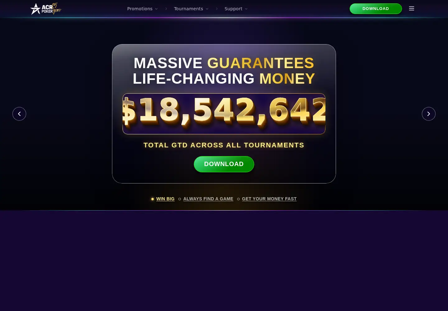 Captured homepage of fabulouspoker.com in the current scan