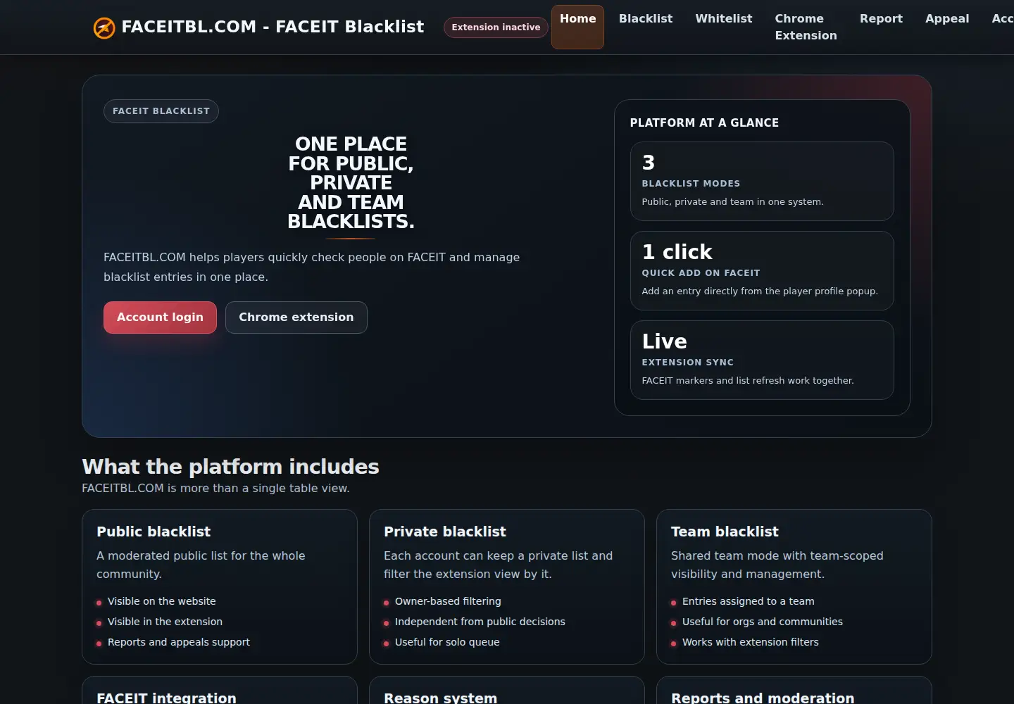 Captured homepage of faceitbl.com in the current scan