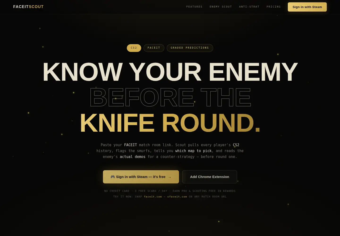 Screenshot of faceitscout.com