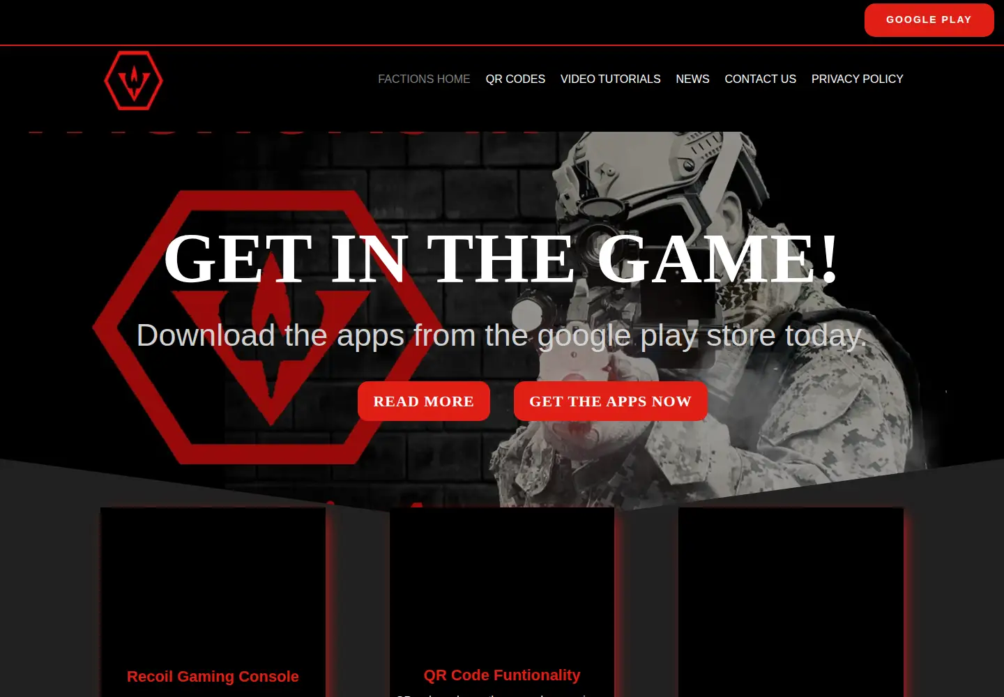 Captured homepage of factionslasertag.com in the current scan
