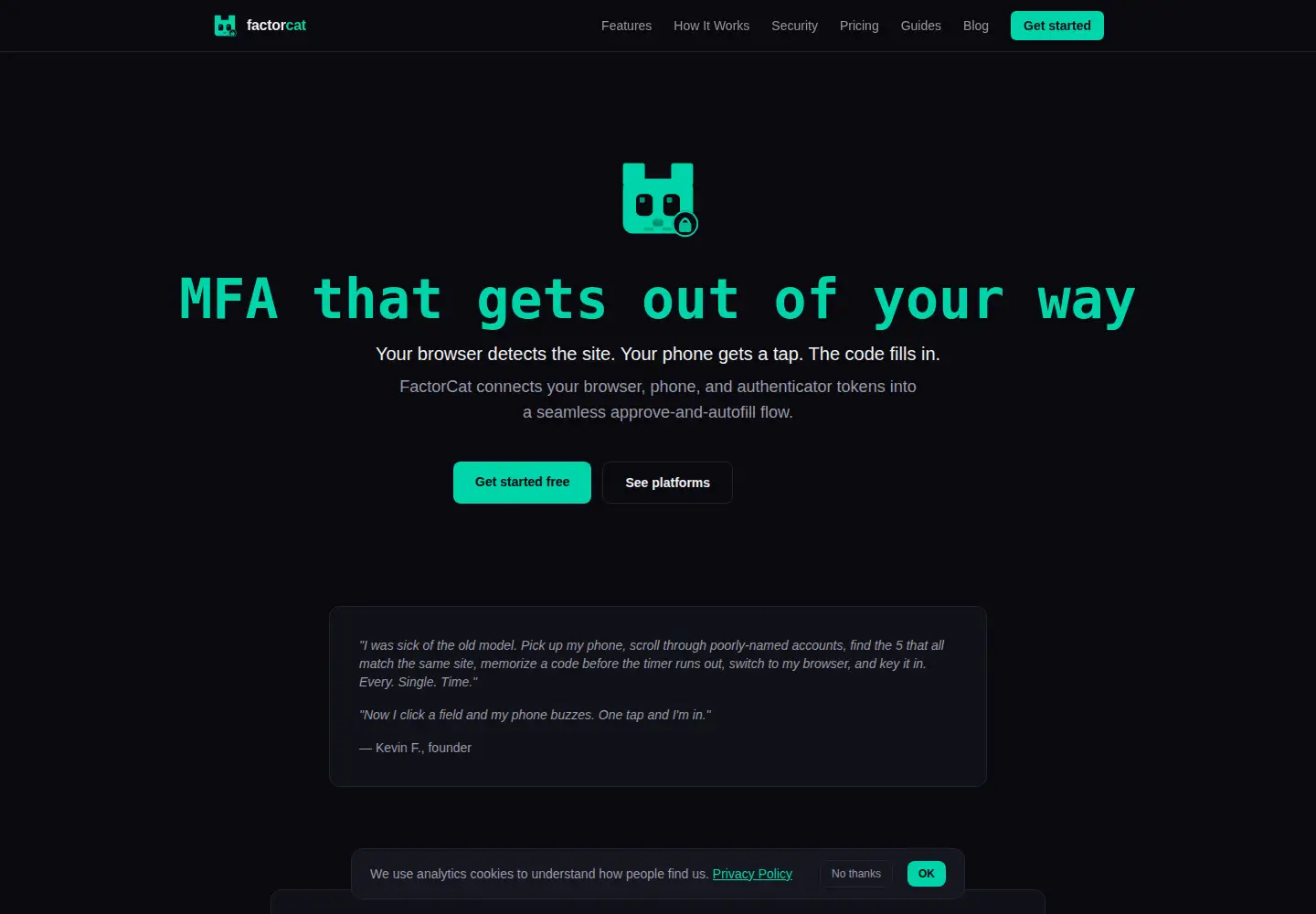 Screenshot of factorcat.com