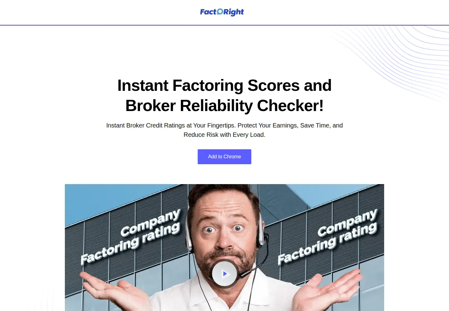 Captured homepage of factoright.com in the current scan