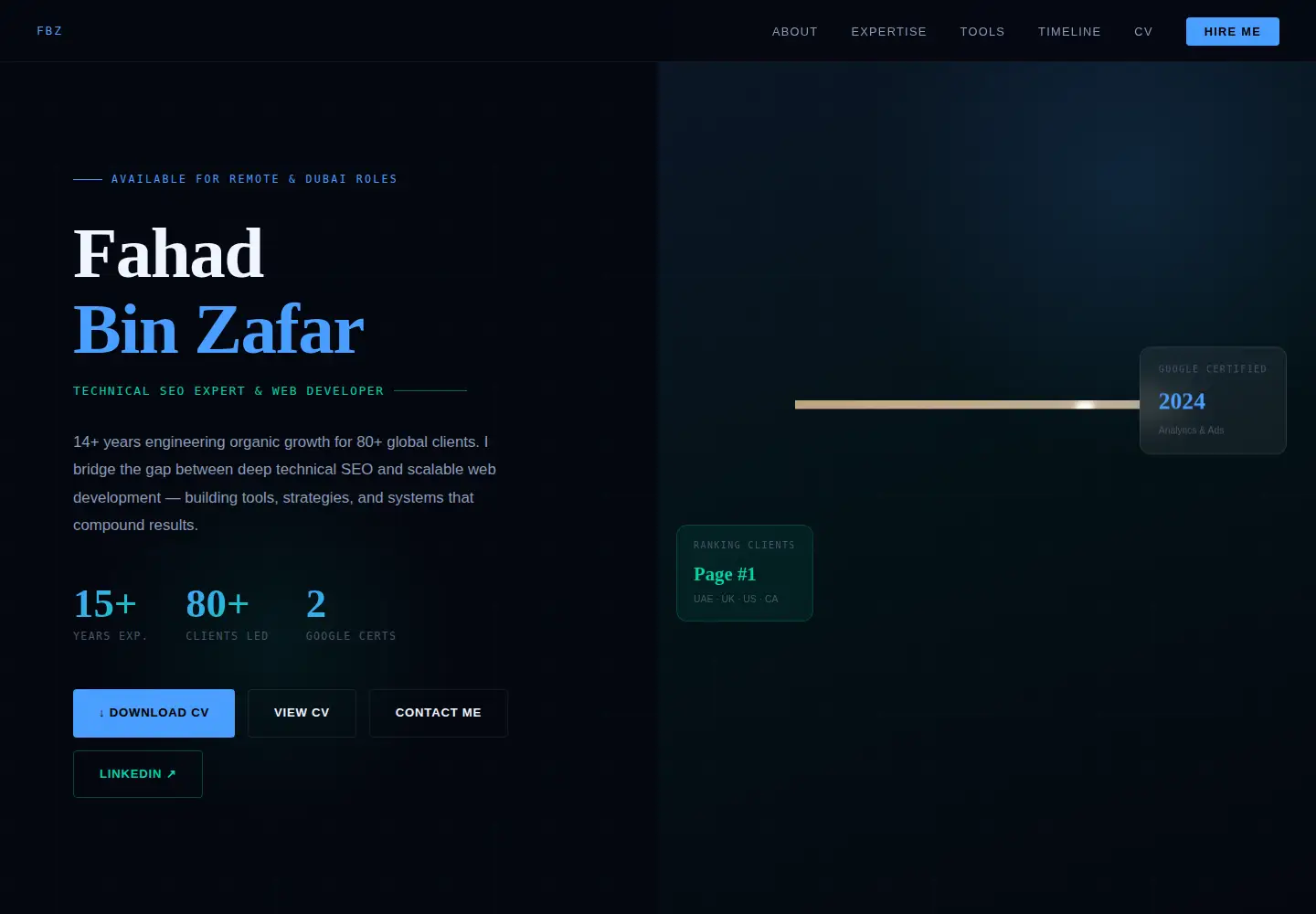 Captured homepage of fahadbinzafar.com in the current scan