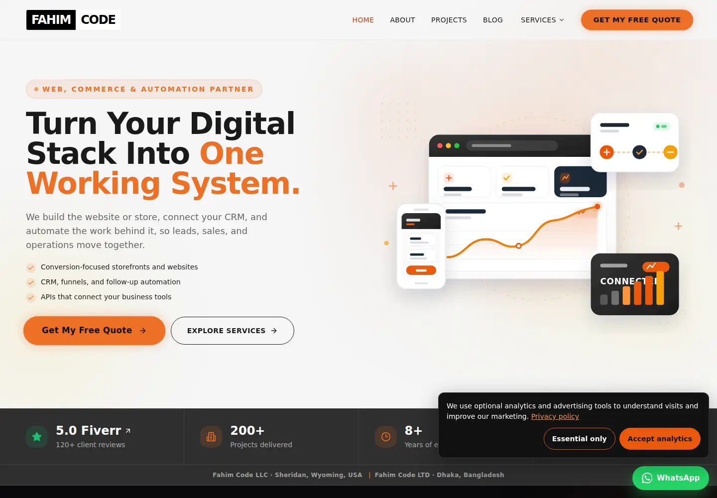 Captured homepage of fahimcode.com in the current scan