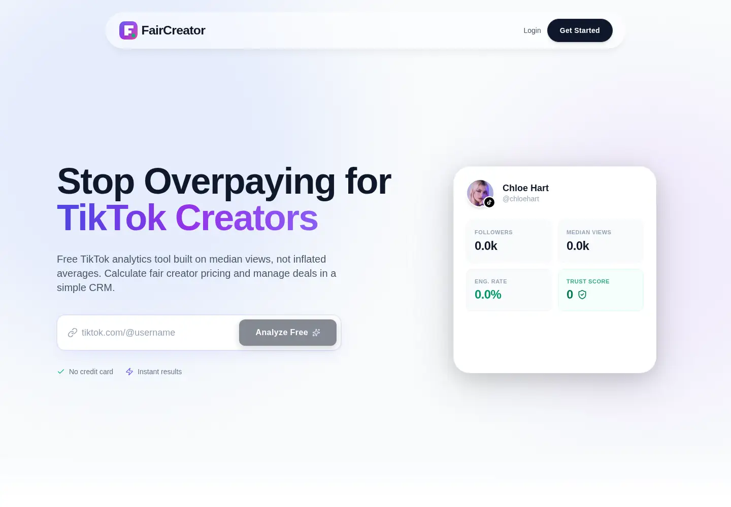 Captured homepage of faircreator.com in the current scan