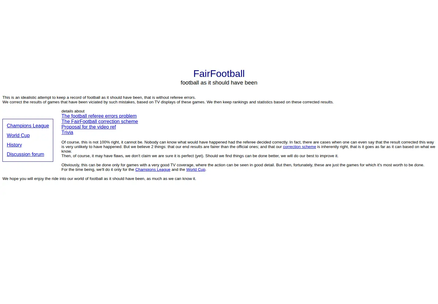 Screenshot of fairfootball.com