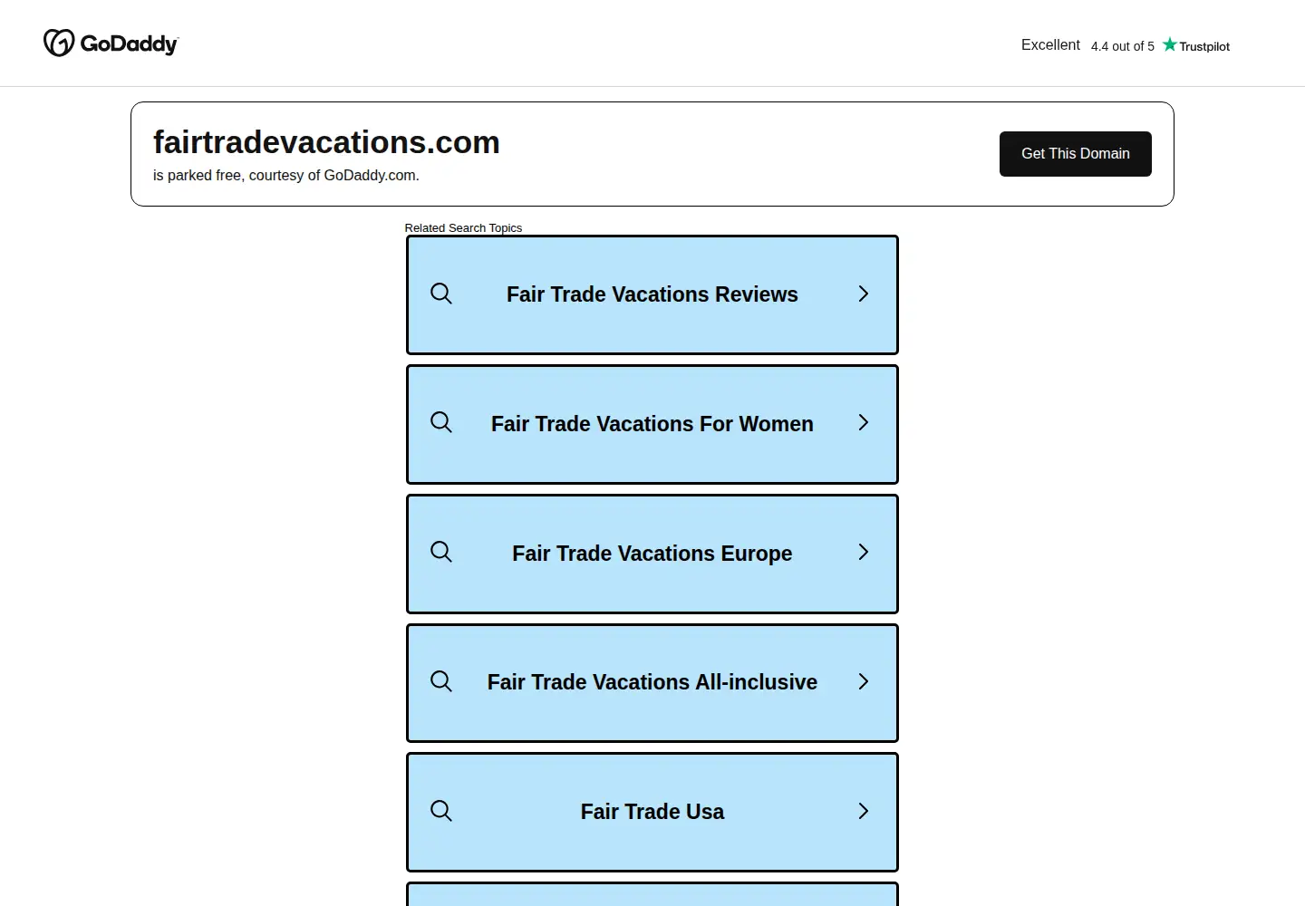 Screenshot of fairtradevacations.com