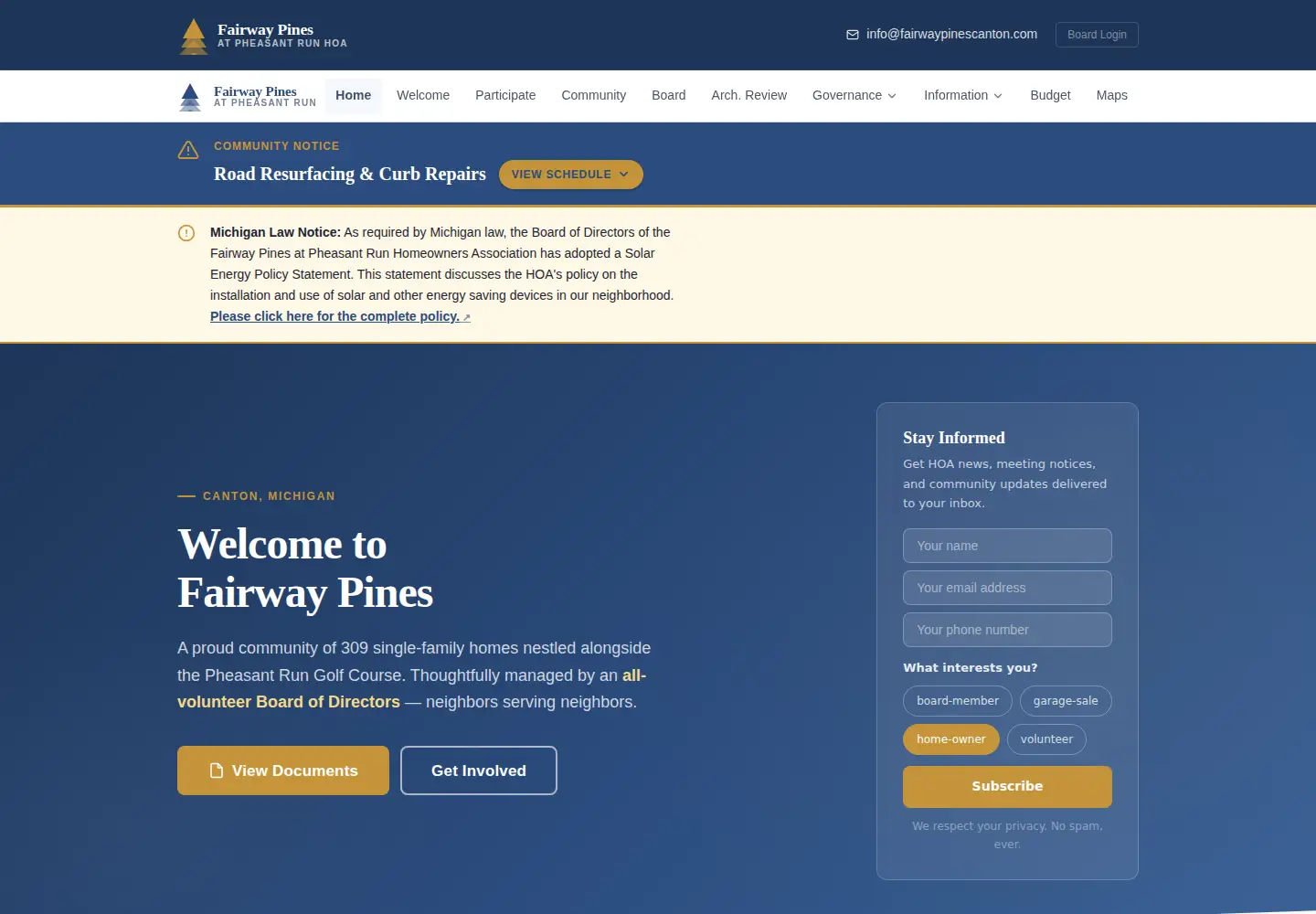 Screenshot of fairwaypinescanton.com
