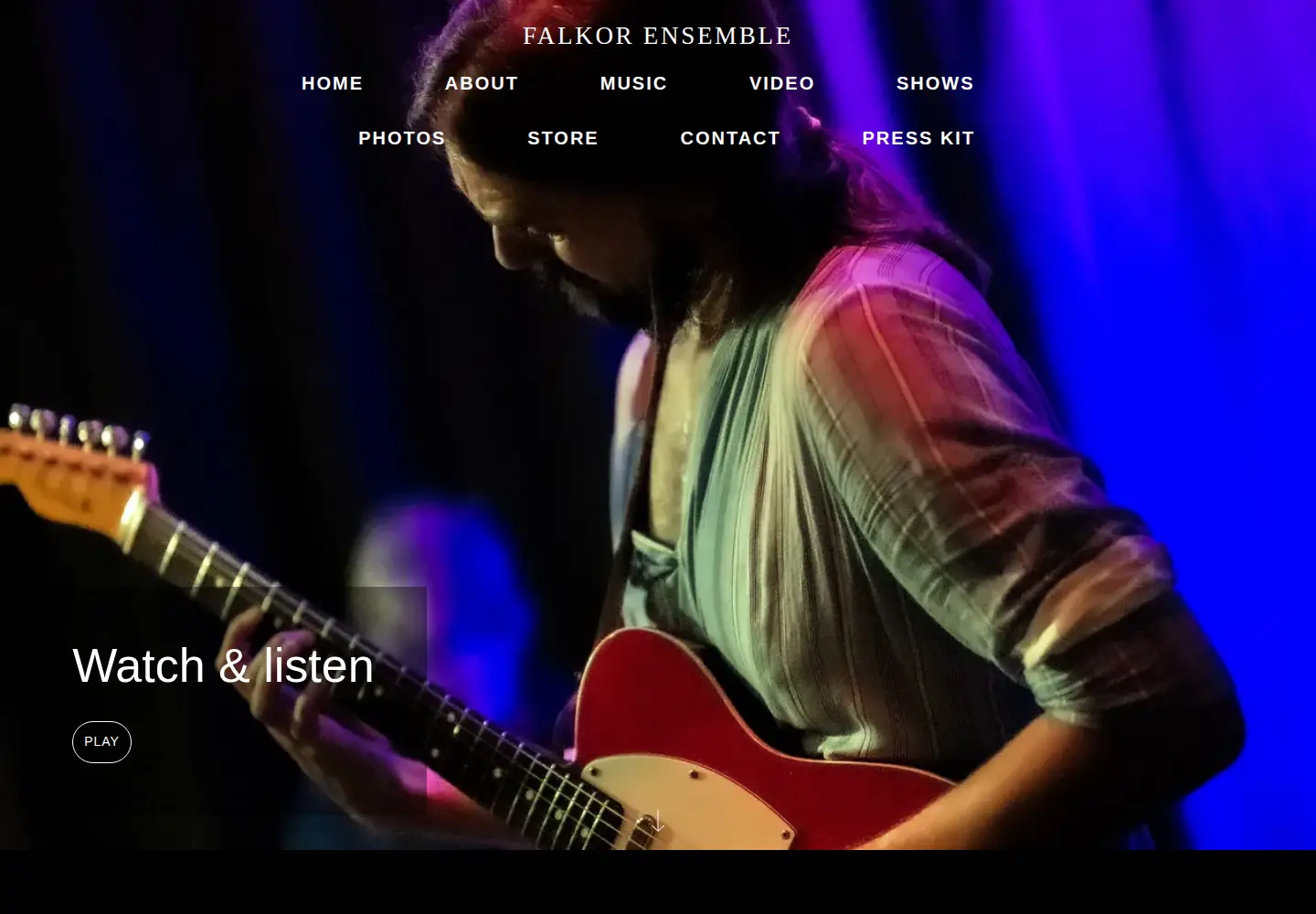 Captured homepage of falkorensemble.com in the current scan