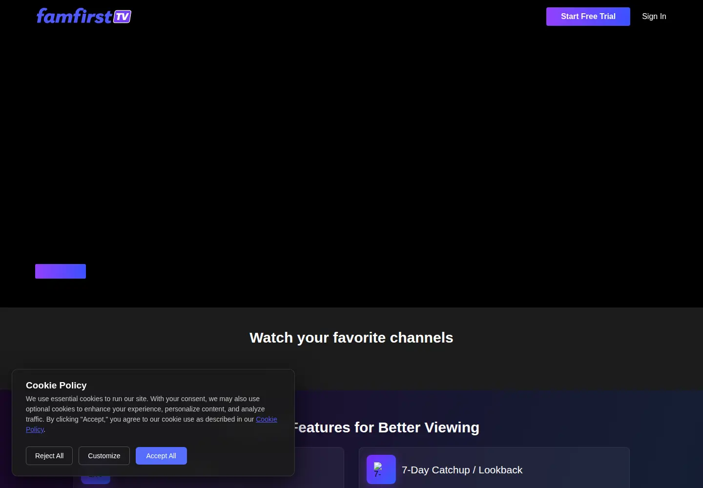 Captured homepage of famfirsttv.com in the current scan