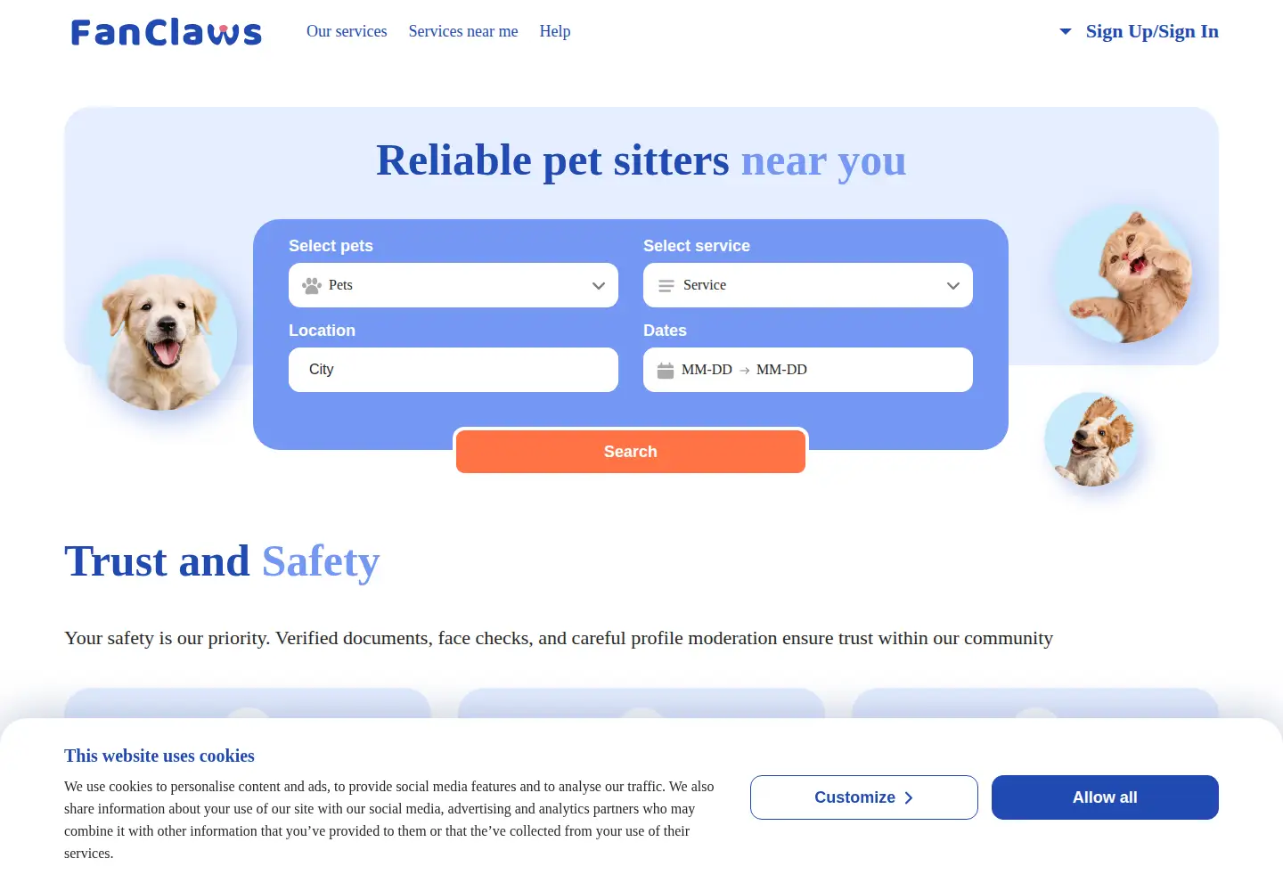 Screenshot of fanclaws.com
