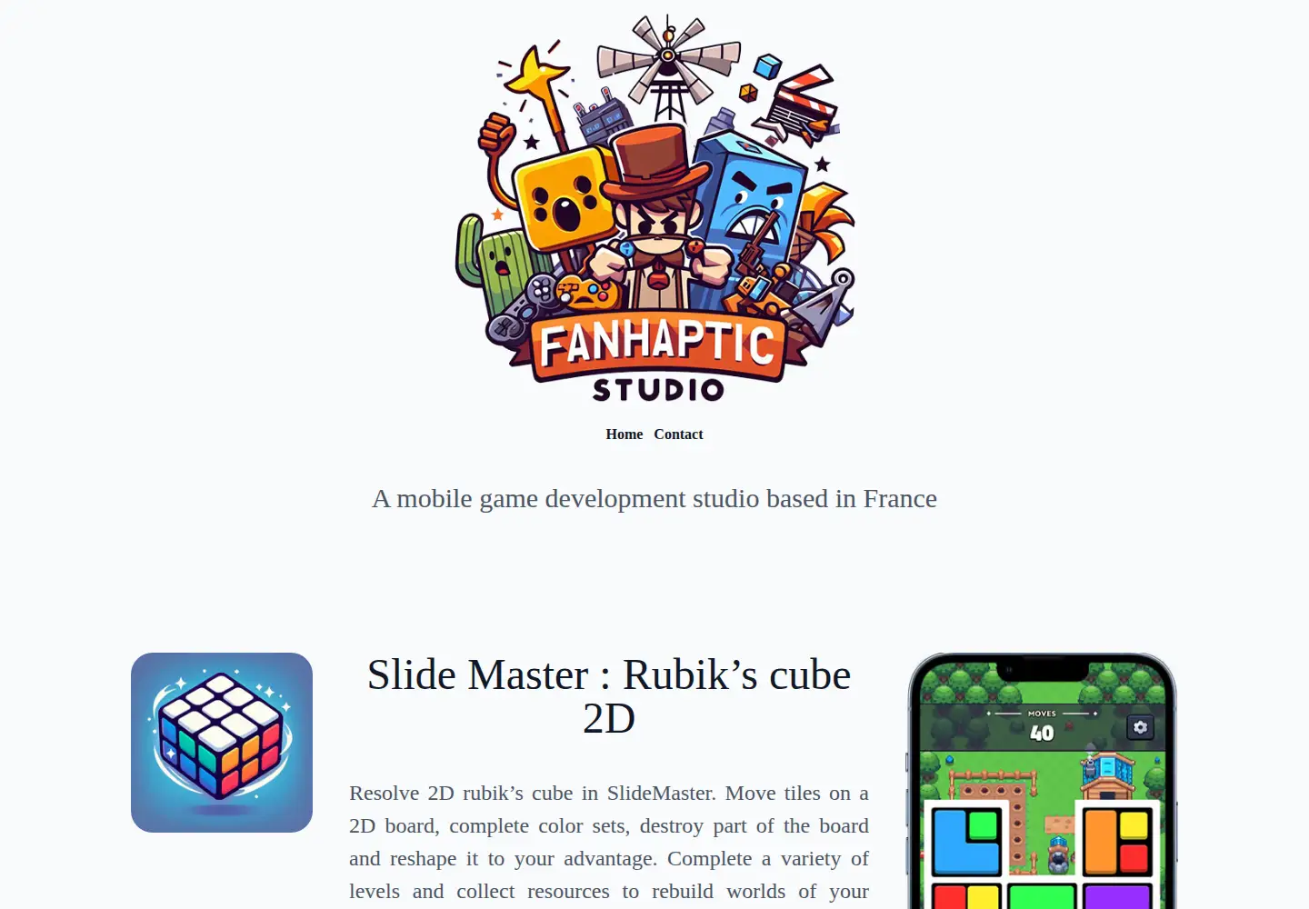 Captured homepage of fanhapticstudio.com in the current scan