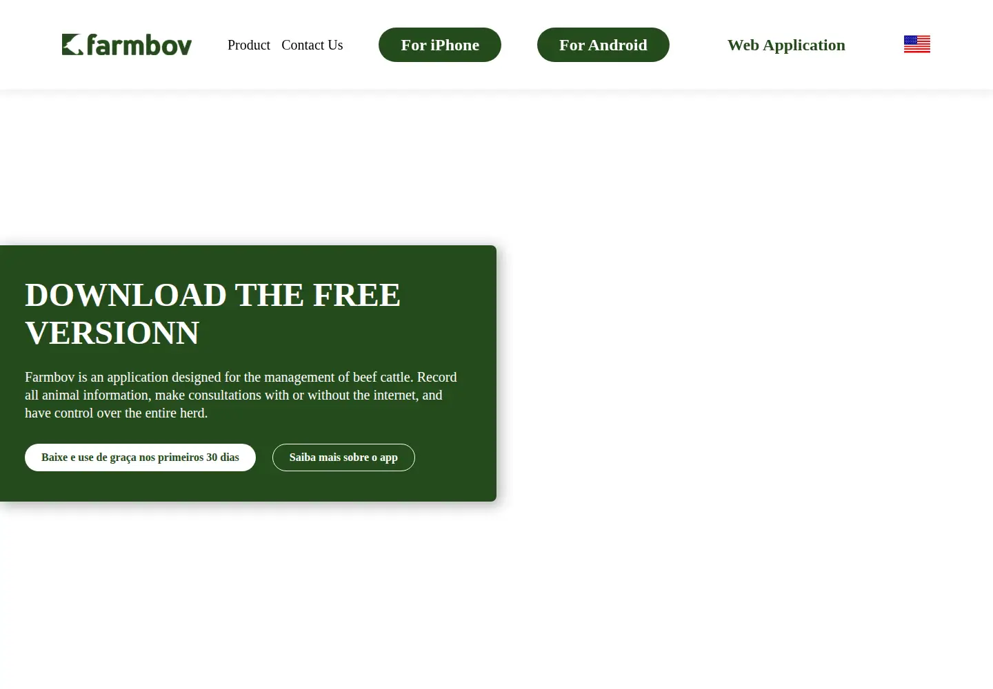 Captured homepage of farmbov.com in the current scan