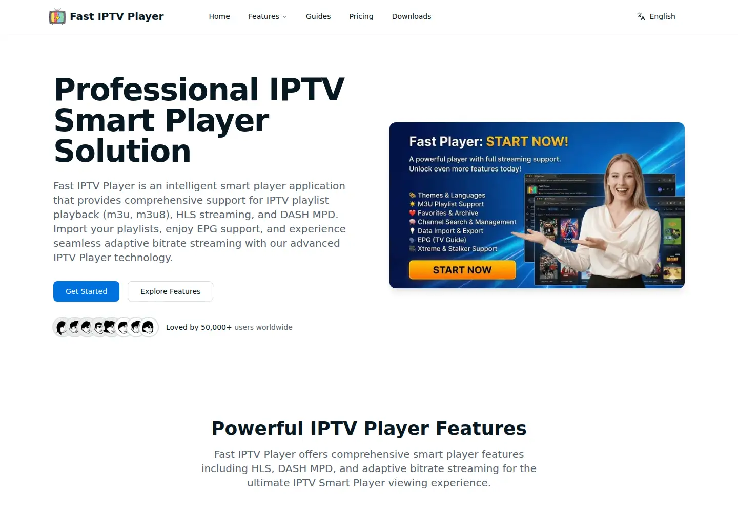 Captured homepage of fast-iptv-player.com in the current scan