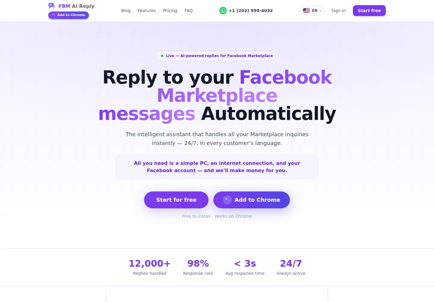 Captured homepage of fbmaireply.com in the current scan