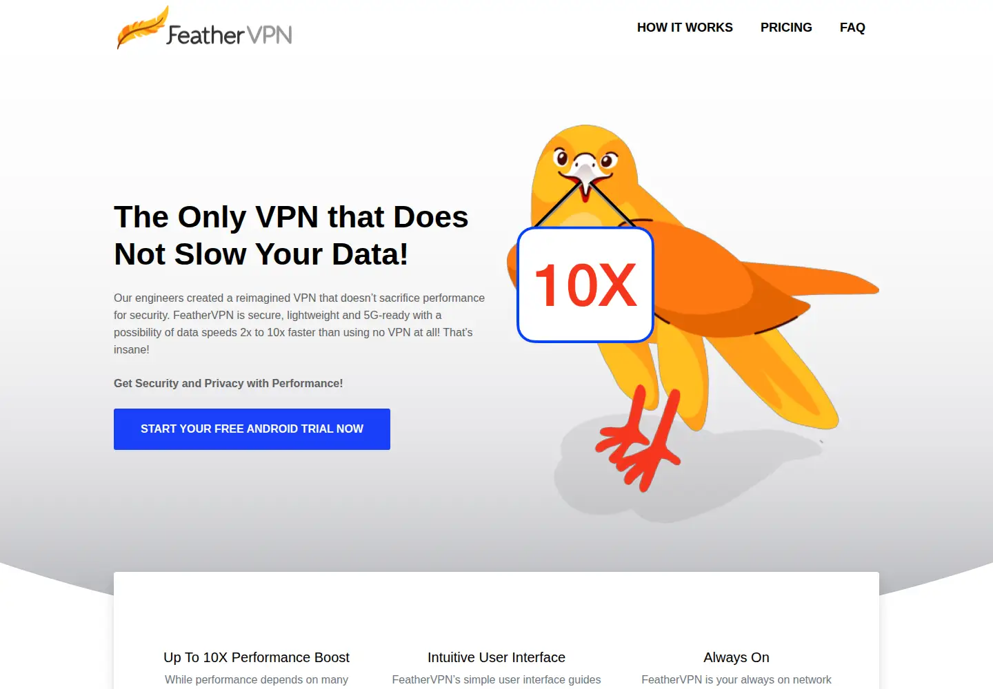 Screenshot of feathervpn.com