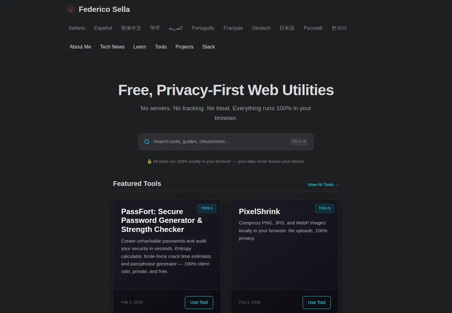 Screenshot of federicosella.com