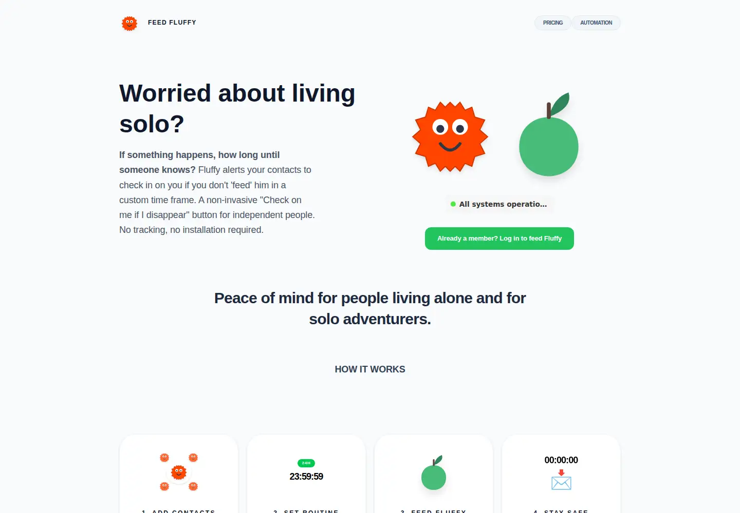Screenshot of feedfluffy.com