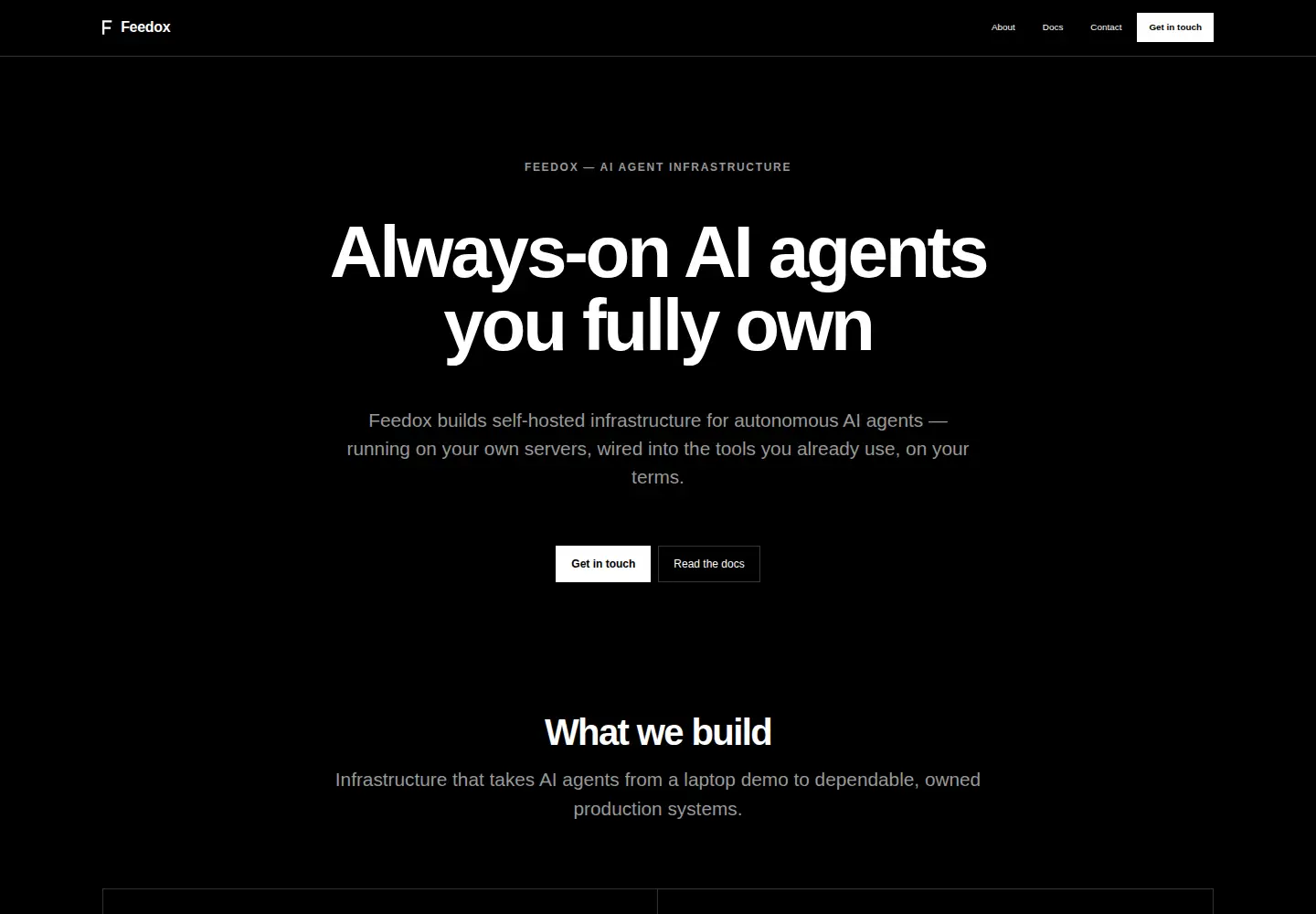 Captured homepage of feedox.com in the current scan