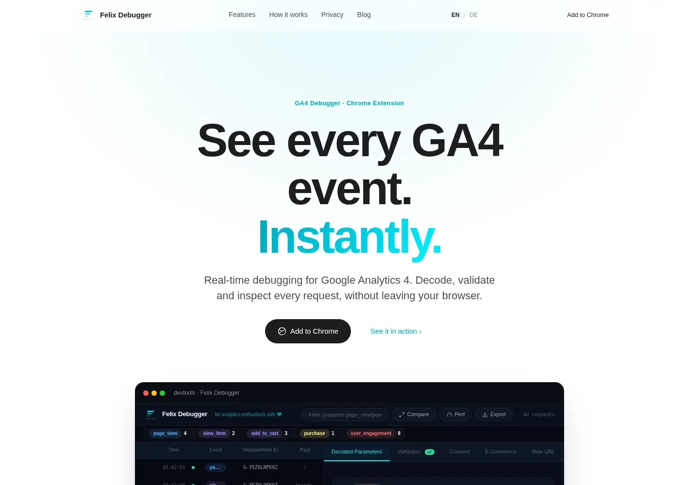 Screenshot of felix-debugger.com