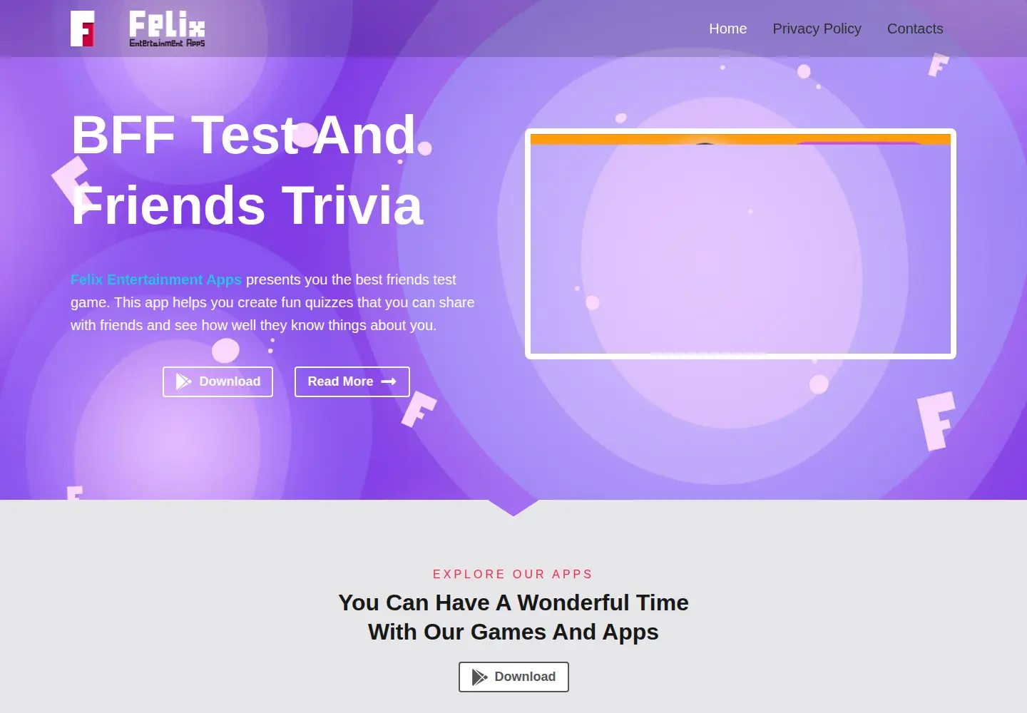 Screenshot of felixentertainmentapps.com