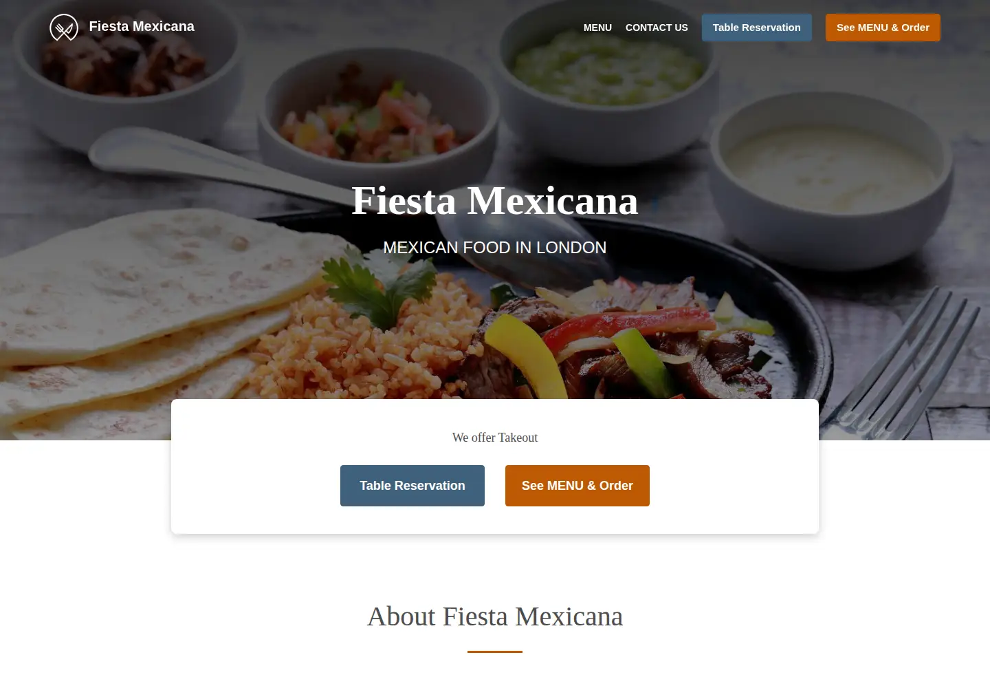 Captured homepage of fiestamexicanalondon.com in the current scan