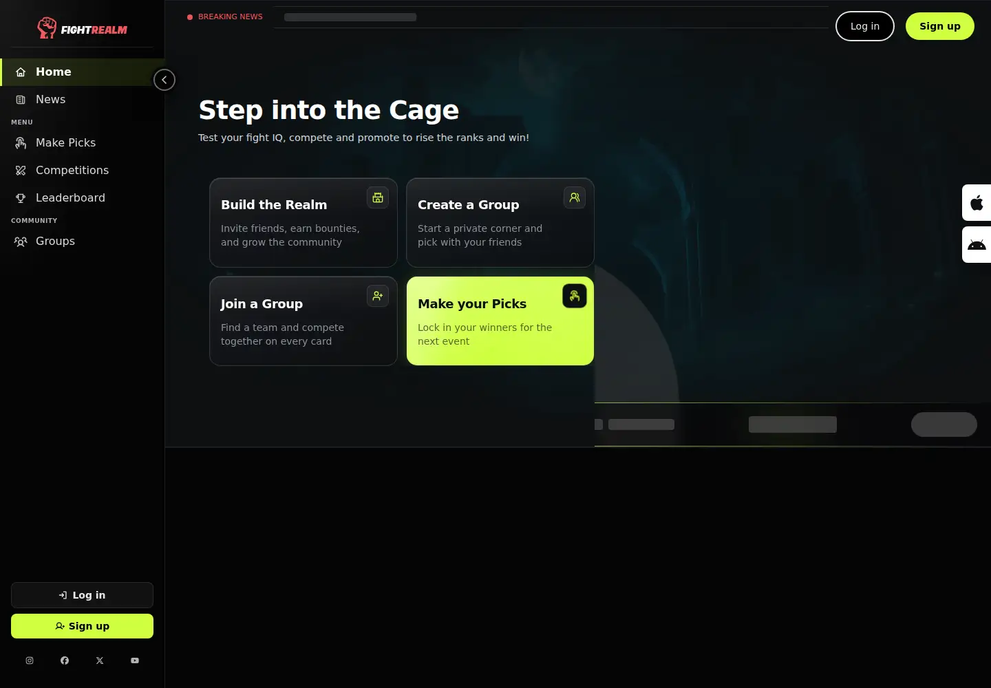 Screenshot of fightrealm.com