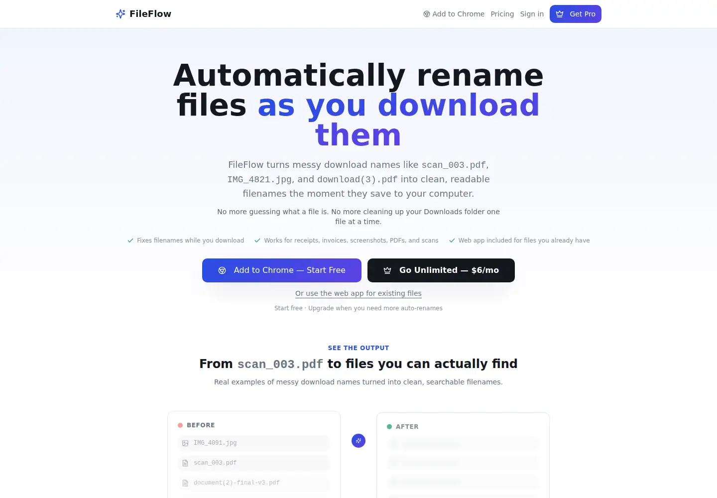 Screenshot of fileflowai.com