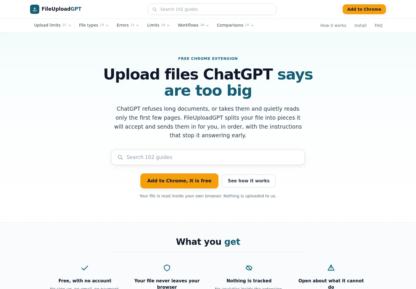 Screenshot of fileuploadgpt.com