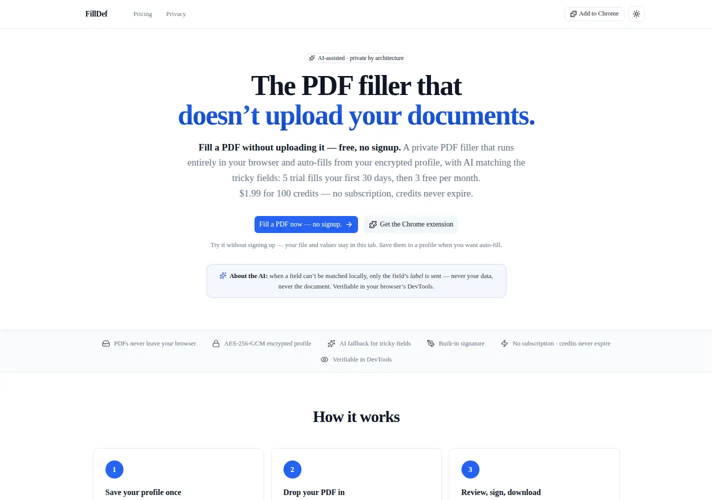 Screenshot of filldef.com