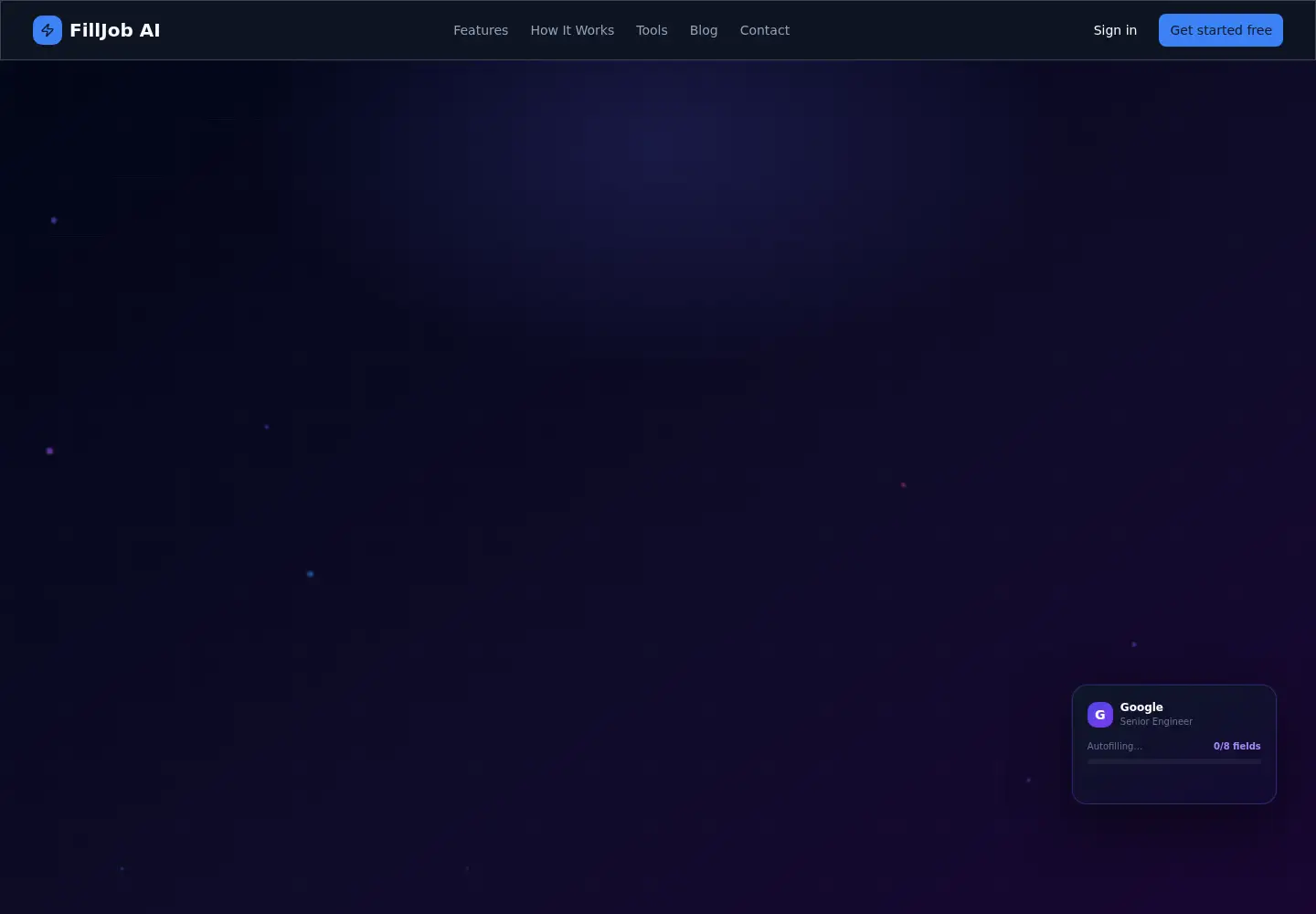 Screenshot of filljobai.com