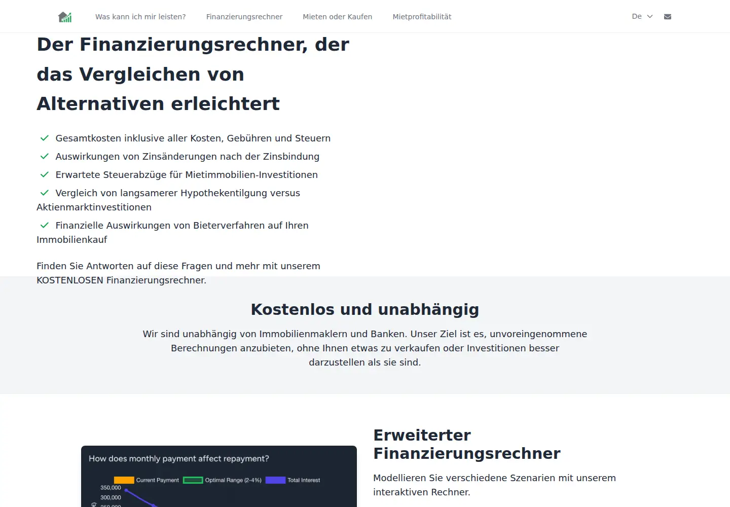 Screenshot of finanzierung-rechner.com