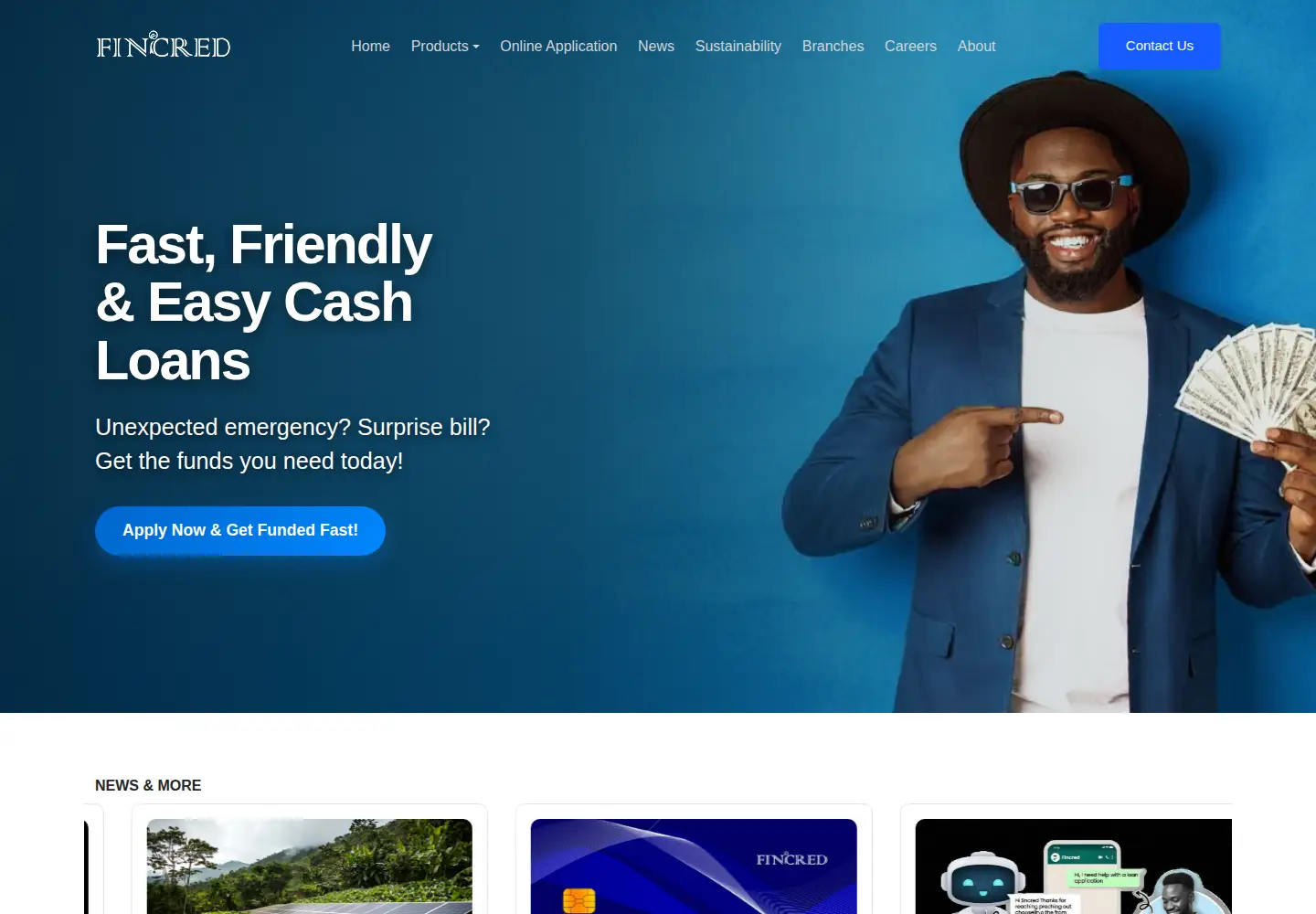 Screenshot of fincredfinance.com