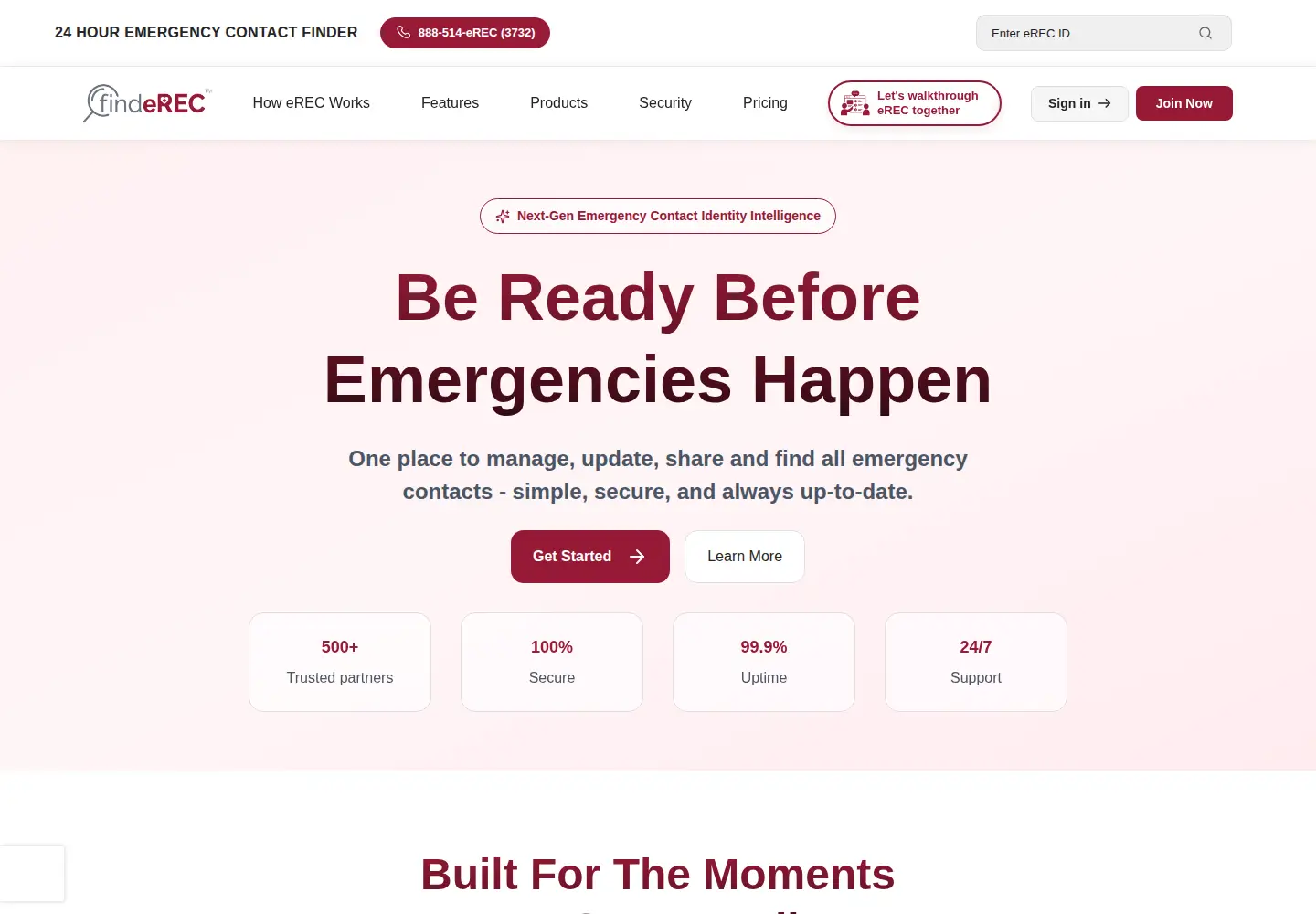 Captured homepage of finderec.com in the current scan
